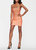 Short Tight Charmeuse Dress With Beading - Sunburst Orange