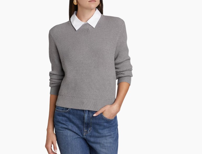 Favorite Daughter Women's Katie Sweater, Ultimate Gray/White - Ultimate Grey/White