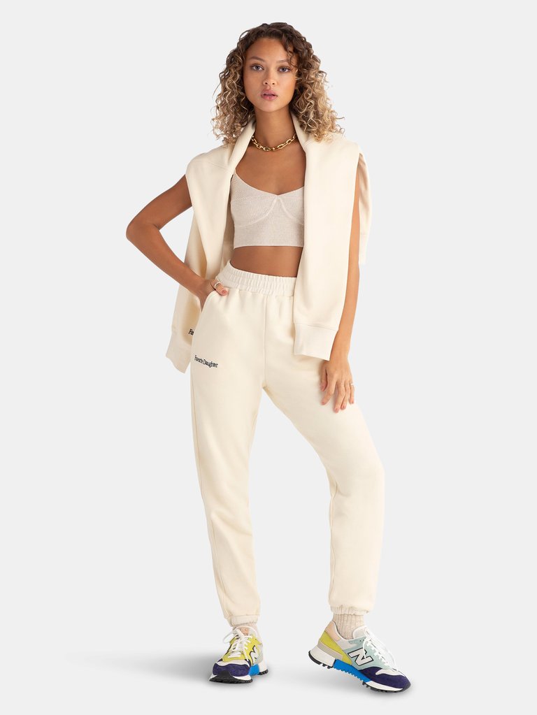 Jogger Elastic Waistband & Cuff - Ivory