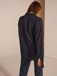 The Ex-Boyfriend Shirt In Black Pinstripe