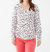 Crepe Buttondown Print Blouse In White - White