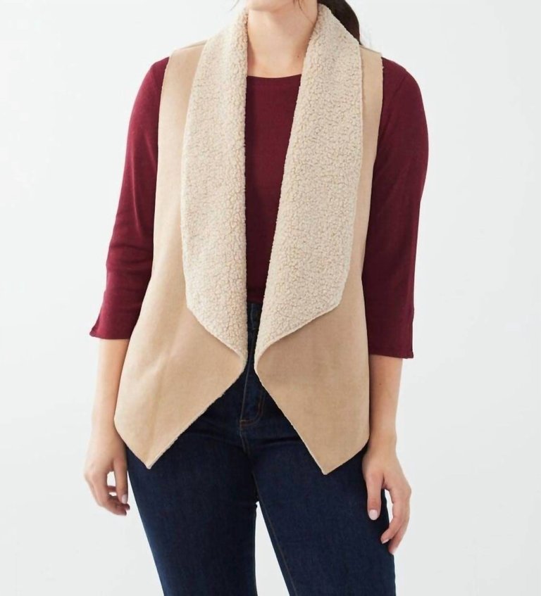 Faux Suede Vest - Tan