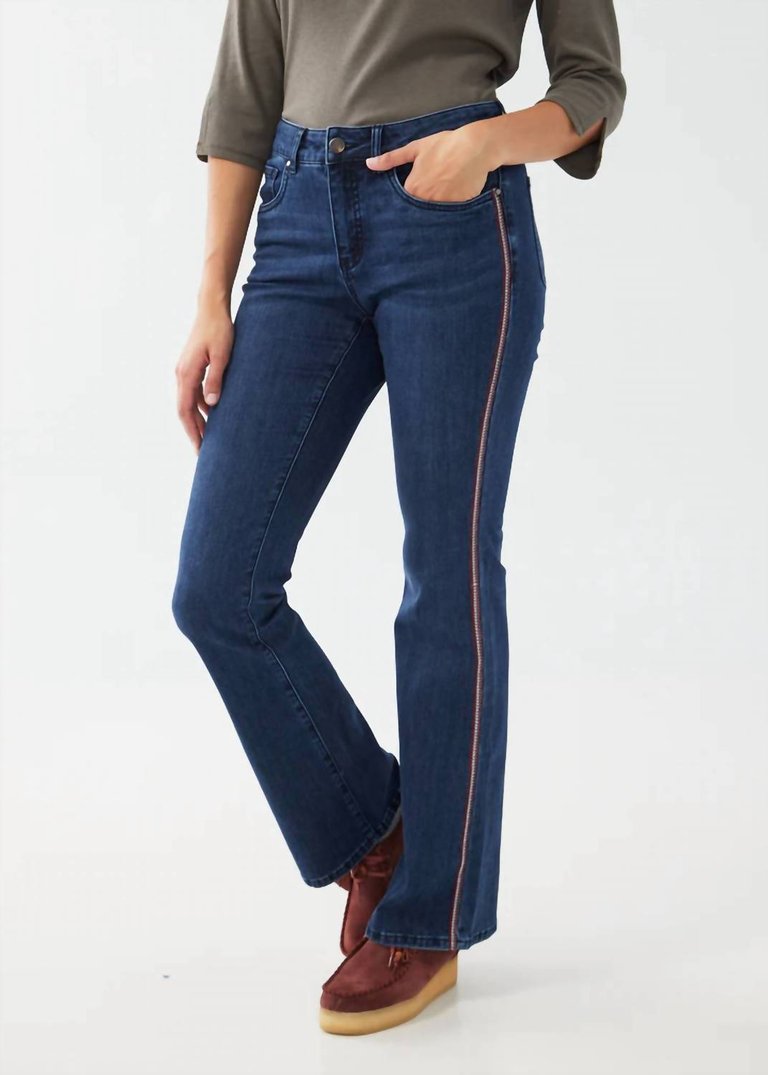 Olivia Flare Leg Jean In Dk Blue - Dk Blue