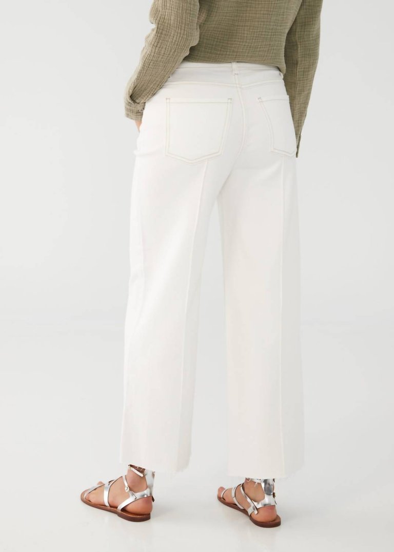 Olivia Wide Leg Ankle Jean In Ivory