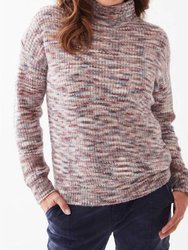 Space Dye Mock Neck Sweater - Cabernet