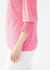 V-Neck Smocked Cuff Top In Flamingo Stripe