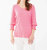 V-Neck Smocked Cuff Top In Flamingo Stripe - Flamingo Stripe