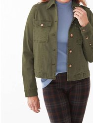 Vintage Jean Jacket With Euro Twill - Olive