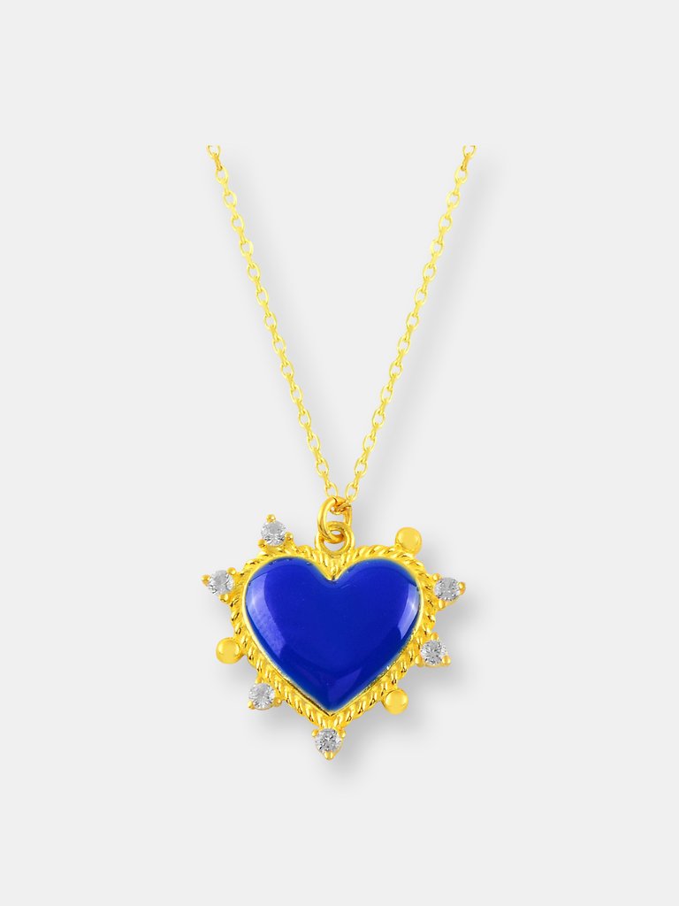 Pippa Heart Necklace - Electric blue