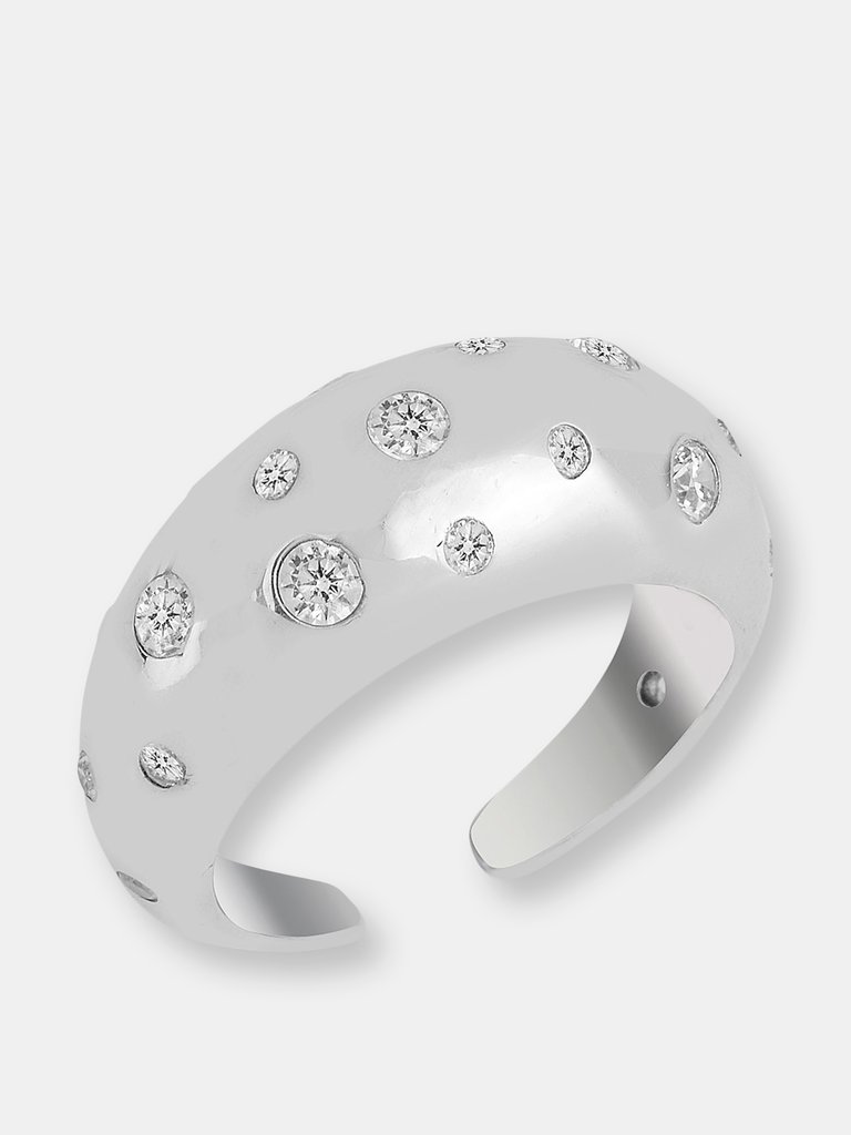 White Silver Lady Ring - White Silver