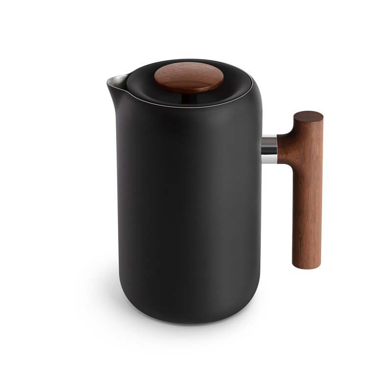 Clara French Press [ARCHIVE] - Matte Black With Walnut Handle