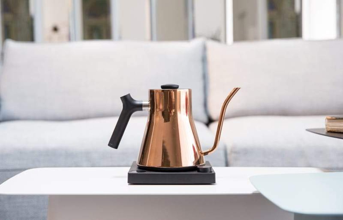 Fellow Stagg EKG Electric Kettle  Matte Black with Cherry Accents