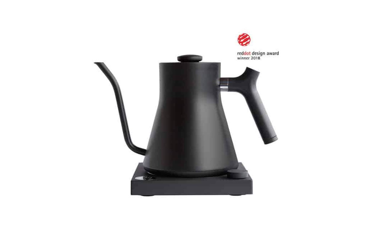 Fellow Stagg EKG Electric Kettle  Matte Black with Cherry Accents