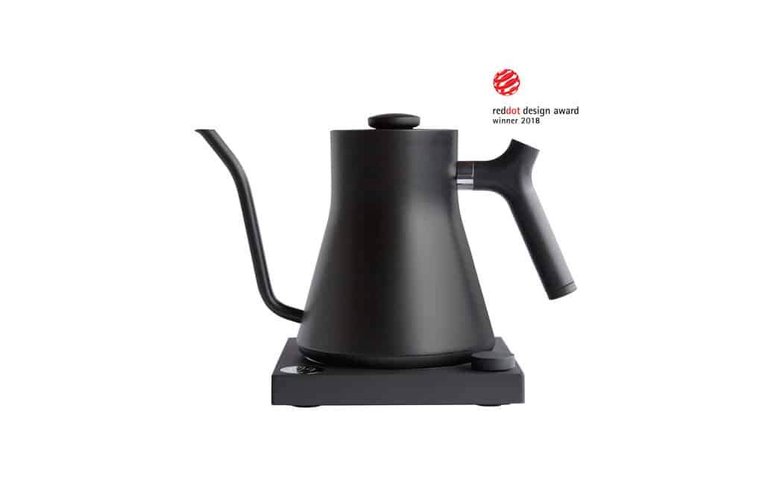 Fellow Stagg EKG Electric Kettle | Matte Black with Cherry Accents
