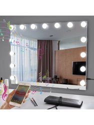 Large Vanity Mirror With Lights And Bluetooth Speaker Hollywood Lighted Makeup Mirror
