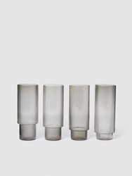 Ripple Long Drink Glasses, Set of 4 - Smoke