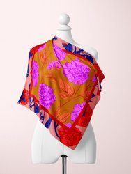 Paeonia Blossoms Silk Scarf