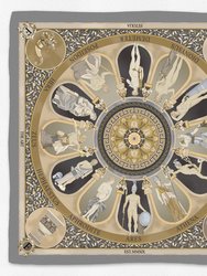 The Olympian Gods Silk Scarf - Grey / Beige