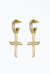  Freedom Cross Charm Earrings In Gold/clear - Gold/Clear