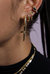  Freedom Cross Charm Earrings In Gold/clear