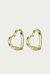 Hardcore Love Heart Statement Earrings In Gold/clear - Gold/Clear