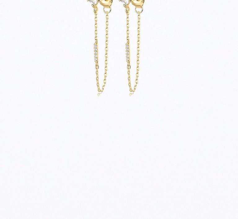 Iggy Long Chain Earrings In Topaz - Topaz