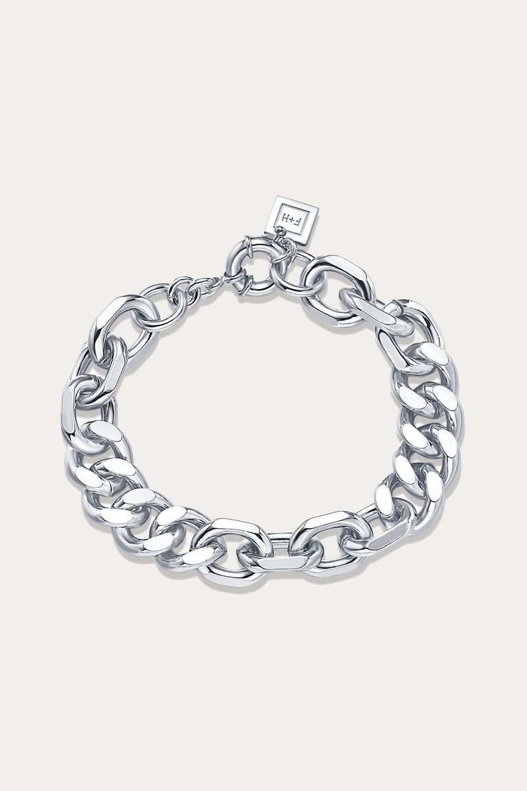 Mixed Up Statement Bracelet In Silver - Silver