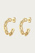 Ramones Hammered Chain Hoops In Gold - Gold