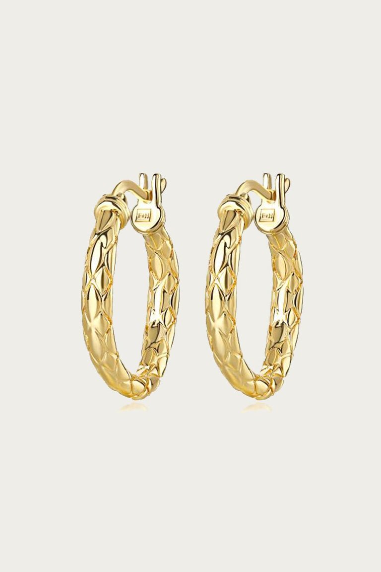 Snakeskin Hoops In Gold - Gold