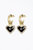 Whitney Gemstone Heart Earrings In Gold - Gold