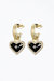 Whitney Gemstone Heart Earrings In Gold - Gold