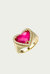 Whitney Gemstone Heart Signet Ring In Gold/pink - Gold/Pink