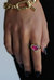 Whitney Gemstone Heart Signet Ring In Gold/pink