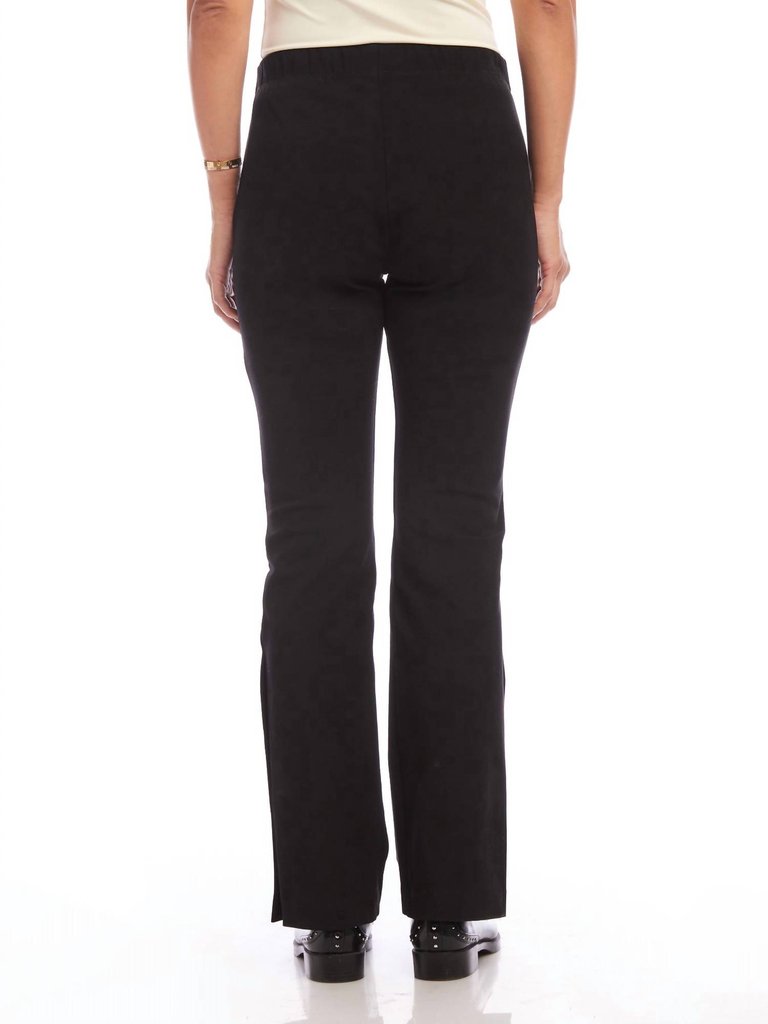 Button Hem Pants In Black