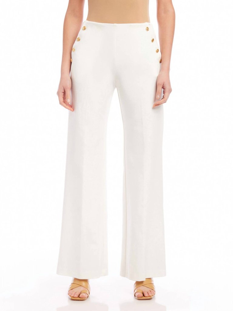 Button Pocket Pant In White - White