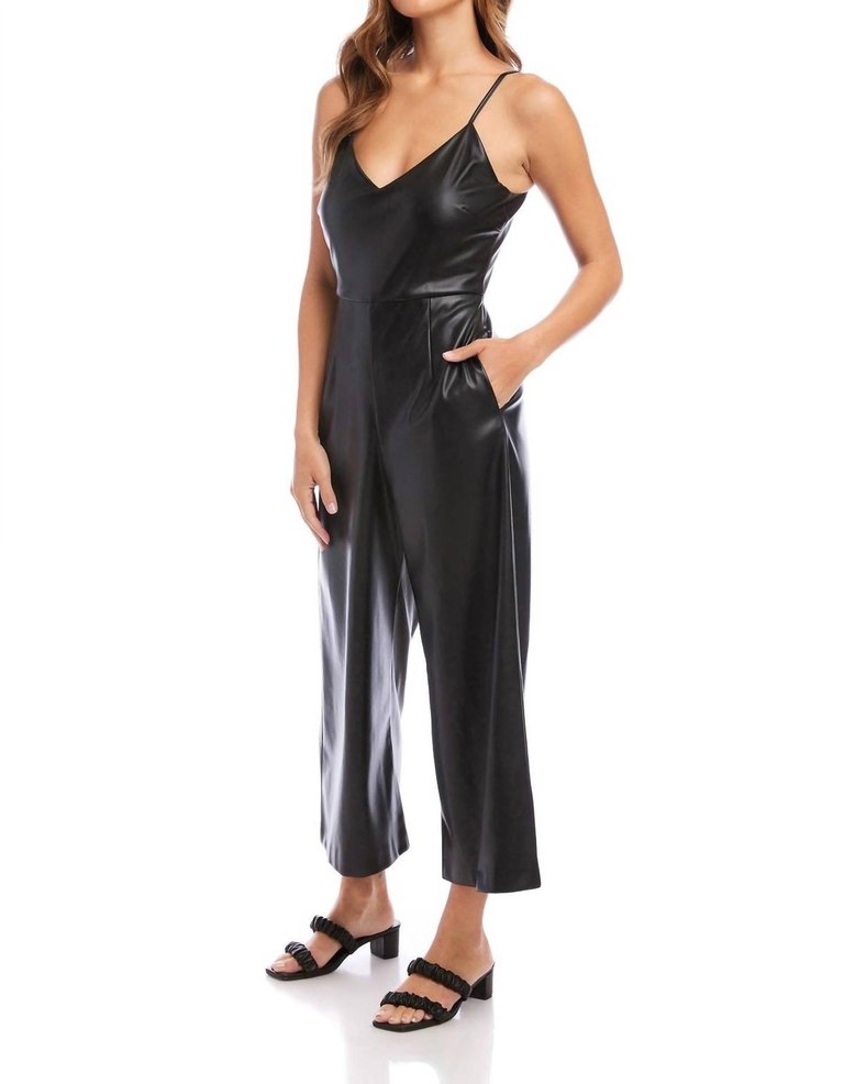 Cropped Jumpsuit In Black - Black