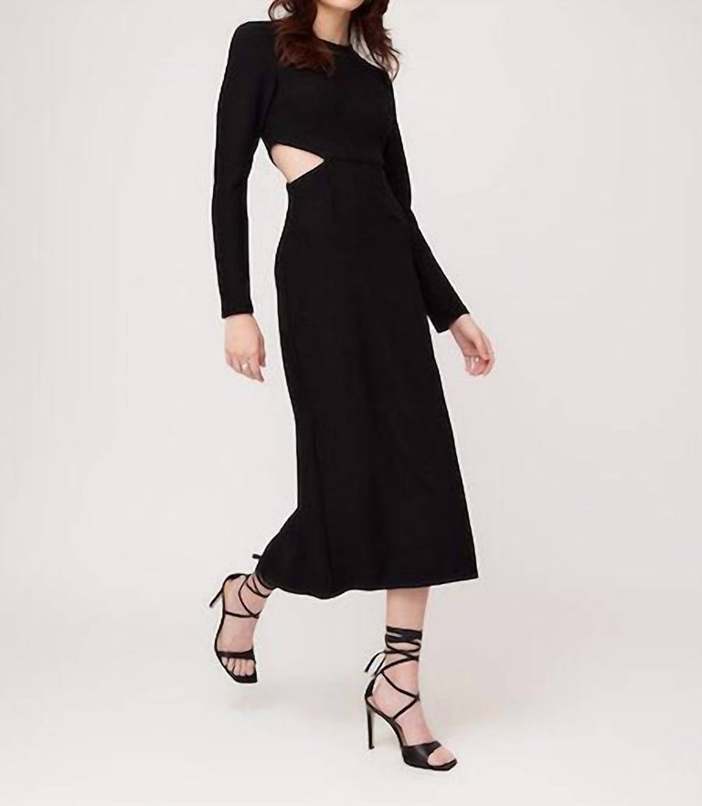 Cutout Midi Dress In Black