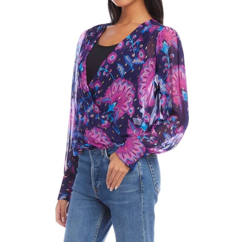 Drape Front Top In Print