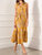 Floral Belted Tiered Maxi Dress In Print Yellow