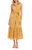 Floral Belted Tiered Maxi Dress In Print Yellow - Print Yellow