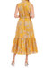 Floral Belted Tiered Maxi Dress In Print Yellow