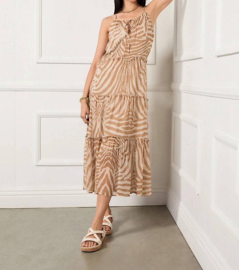 Josephine Dress In Desert Zebra - Desert Zebra