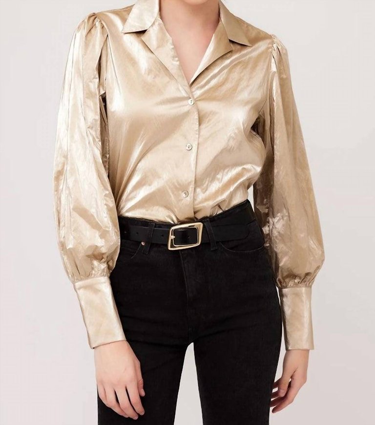 Kira Button Up Shirt In Gold Dust - Gold Dust