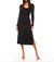 Long Sleeve Scoop Neck Dress In Black - Black