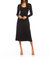 Long Sleeve Scoop Neck Dress In Black