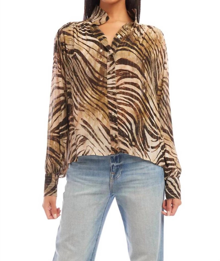 Nyla Blouse In Zebra - Zebra