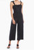 Paloma Tie Strap Linen Jumpsuit In Black - Black