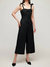 Paloma Tie Strap Linen Jumpsuit In Black