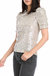 Sequin Puff Sleeve Top In Champagne