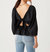 Tie Back Blouson Top In Black